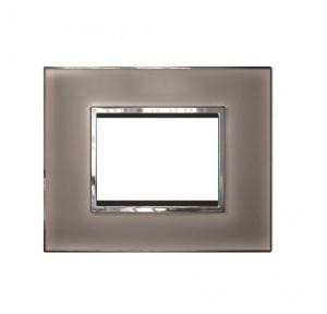 Legrand Arteor Mirror Taupe Cover Plate With Frame, 3 M, 5763 35